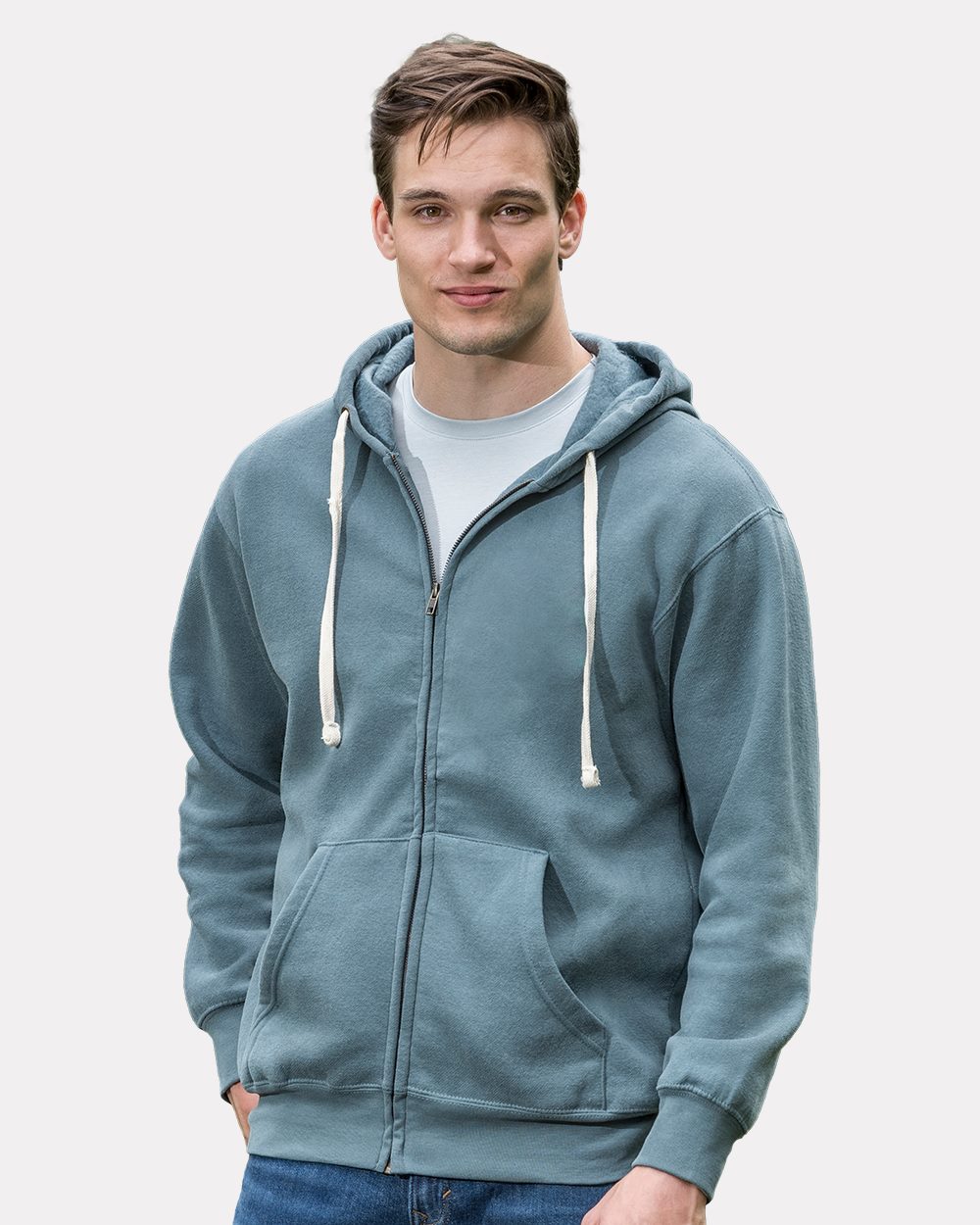 MV Sport Unisex Vintage Fleece Full-Zip Hooded Sweatshirt - 22132