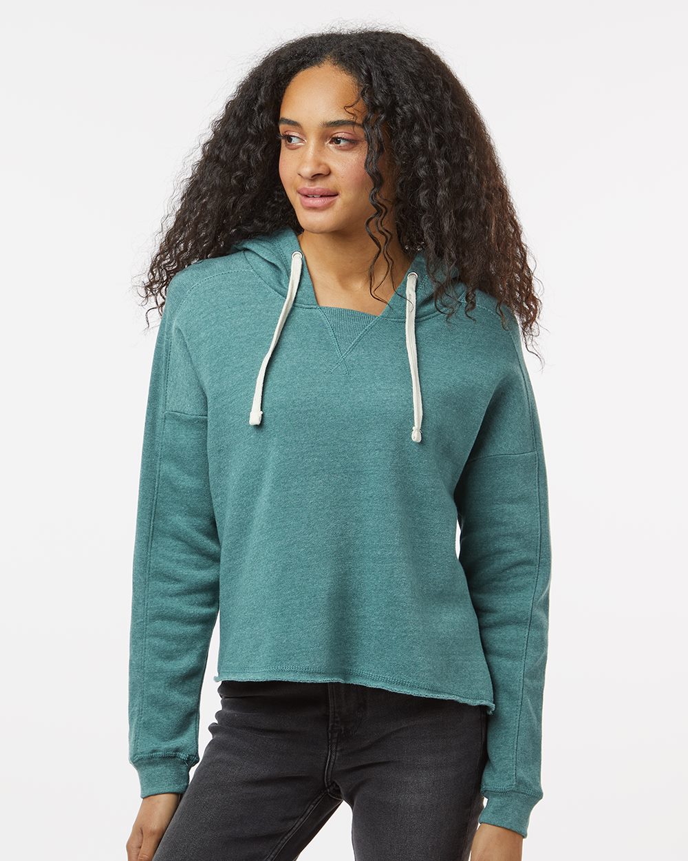 MV Sport Women's Angel Fleece Crop Hooded Sweatshirt - W23101