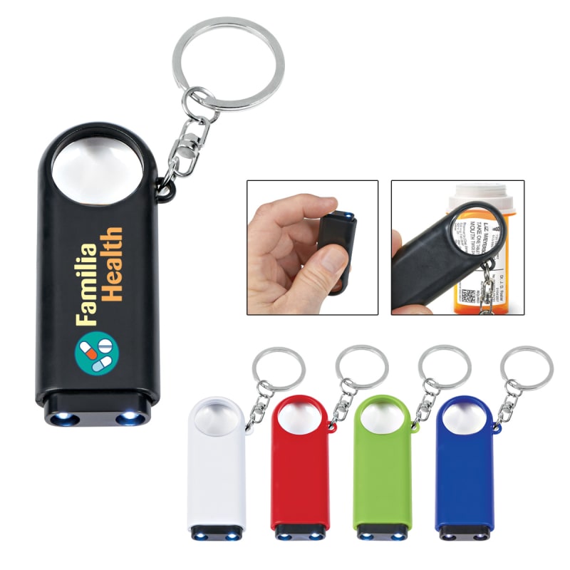 Magnifier And LED Light Key Chain