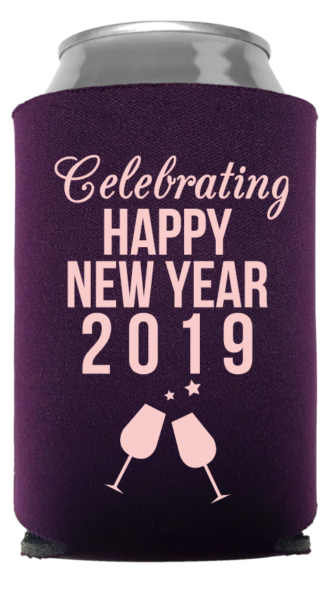New Year Full Color Foam Collapsible Coolies Style 98478