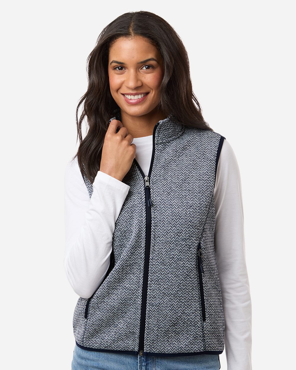 North End Women's Jasper Jacquard Fleece Vest - NE731W