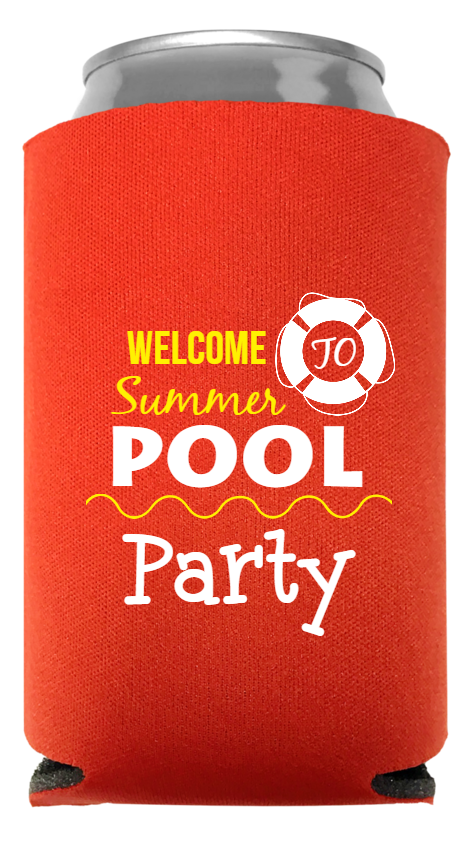 Pool Party Full Color Foam Collapsible Coolies Style 106047