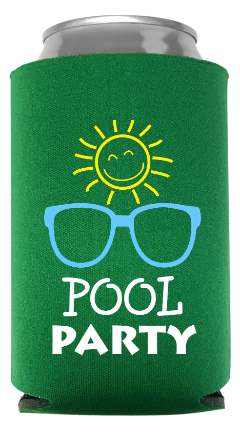 Pool Party Full Color Foam Collapsible Coolies Style 106064