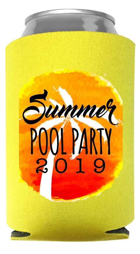 Pool Party Full Color Foam Collapsible Coolies Style 106358
