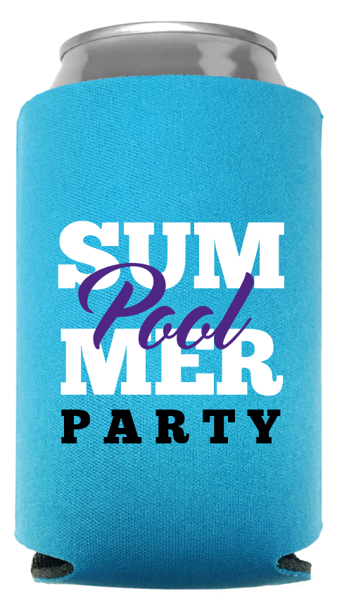 Pool Party Full Color Foam Collapsible Coolies Style 107317