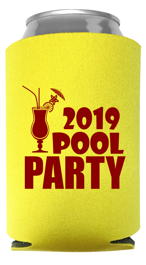Pool Party Full Color Foam Collapsible Coolies Style 107328