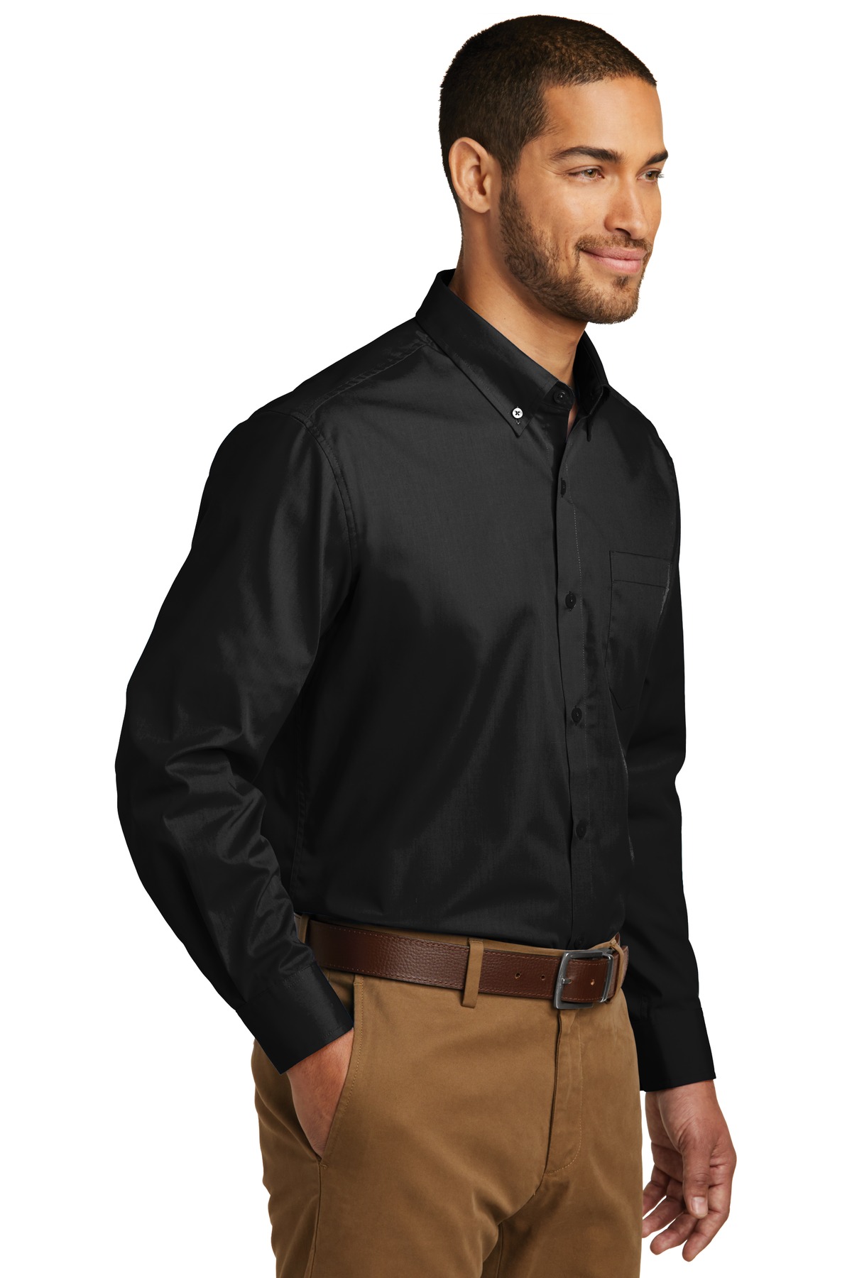 Port Authority Tall Long Sleeve Carefree Poplin Shirt.
