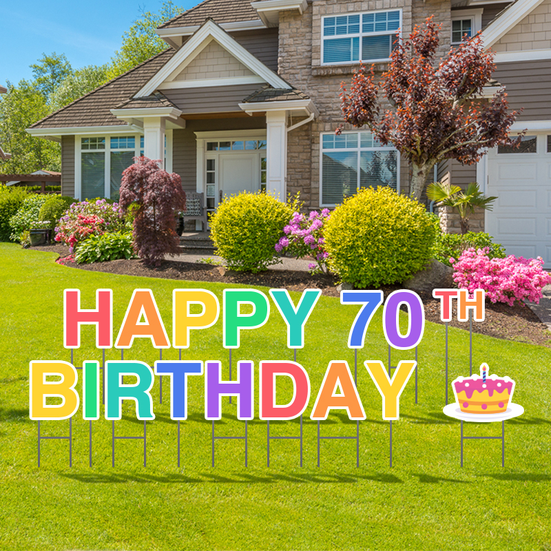 Pre-Packaged Happy 70th Birthday Yard Letters