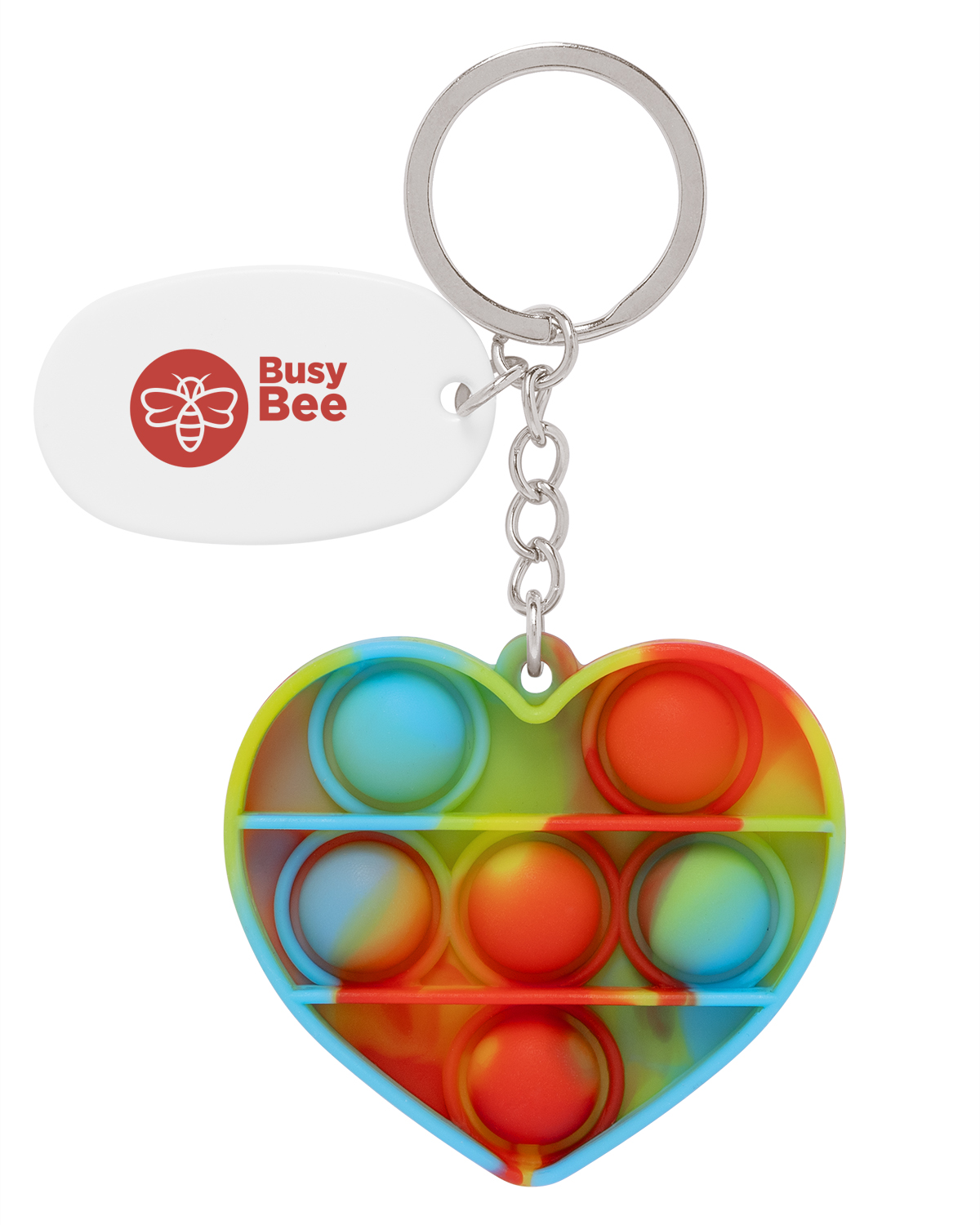 Push Pop Bubble Heart Fidget Sensory Keychain