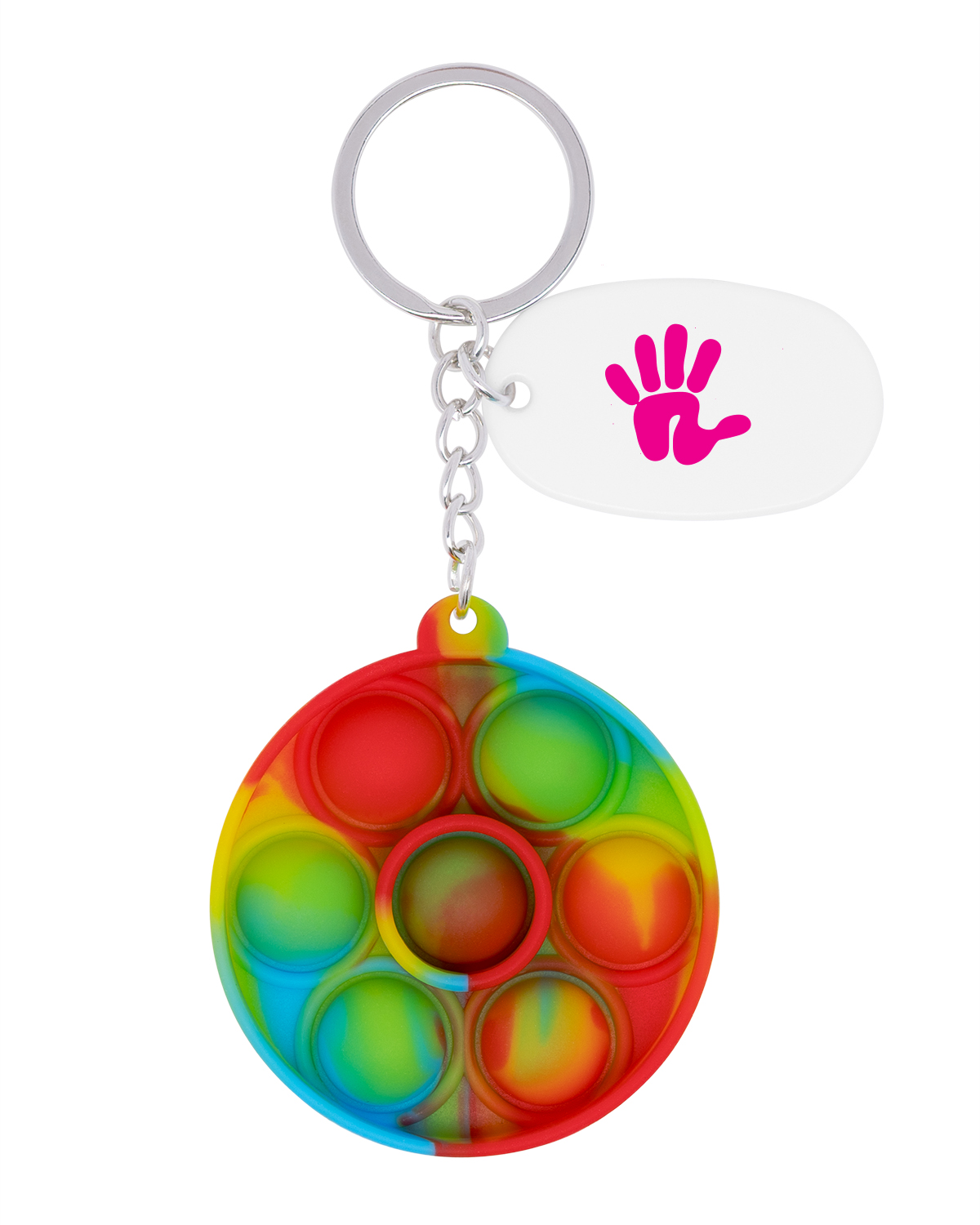 Push Pop Bubble Round Fidget Sensory Keychain