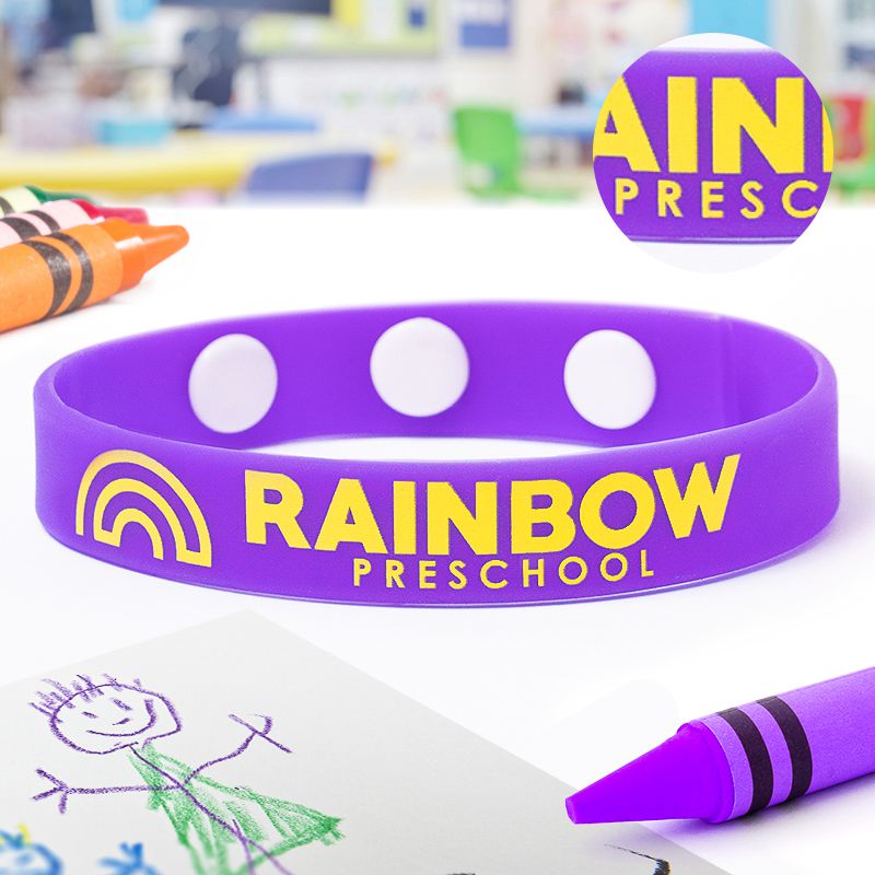10 Custom Printed Silicone Adjustable Wristbands Imprint