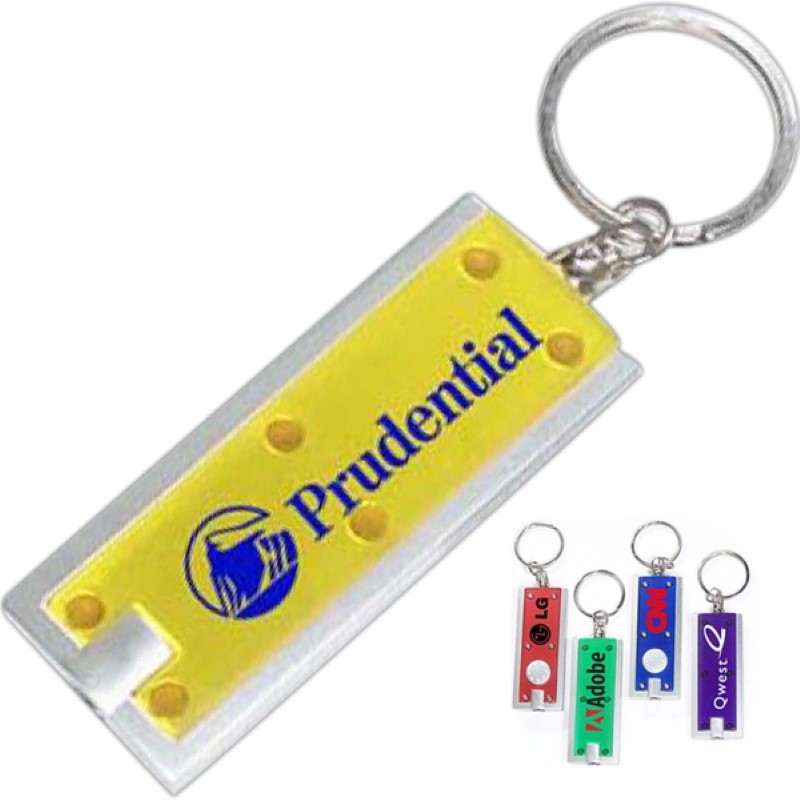 Rectangular LED Flashlight With Keychain