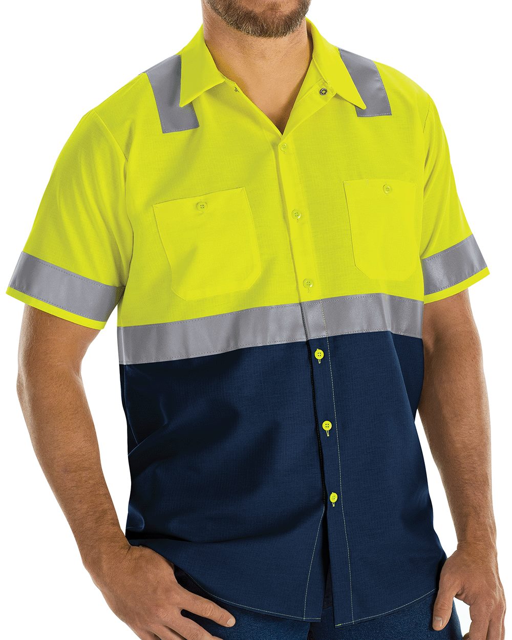 Red Kap Men's Enhanced & Hi-Visibility Work Shirt - SY24