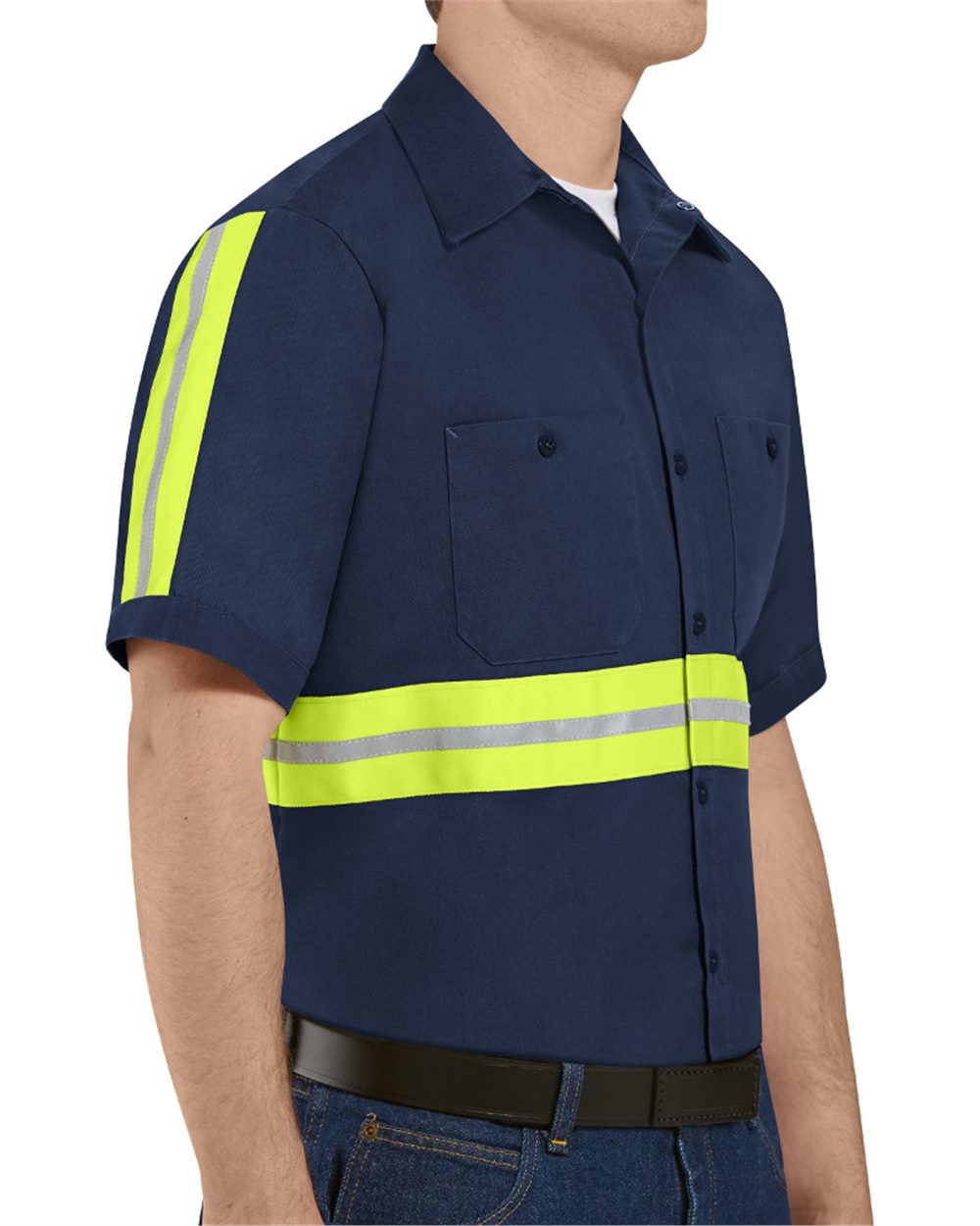 Red Kap Men's Enhanced Visibility Short Sleeve Cotton Work Shirt - SC40E