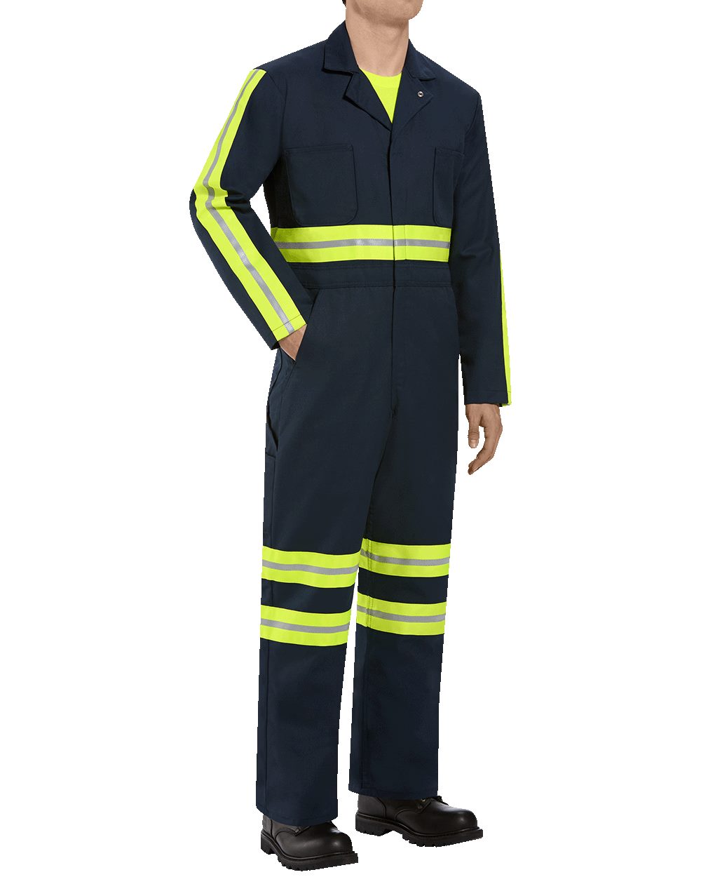 Red Kap Men's Tall Enhanced Visibility Action Back Coverall - CT10ENT