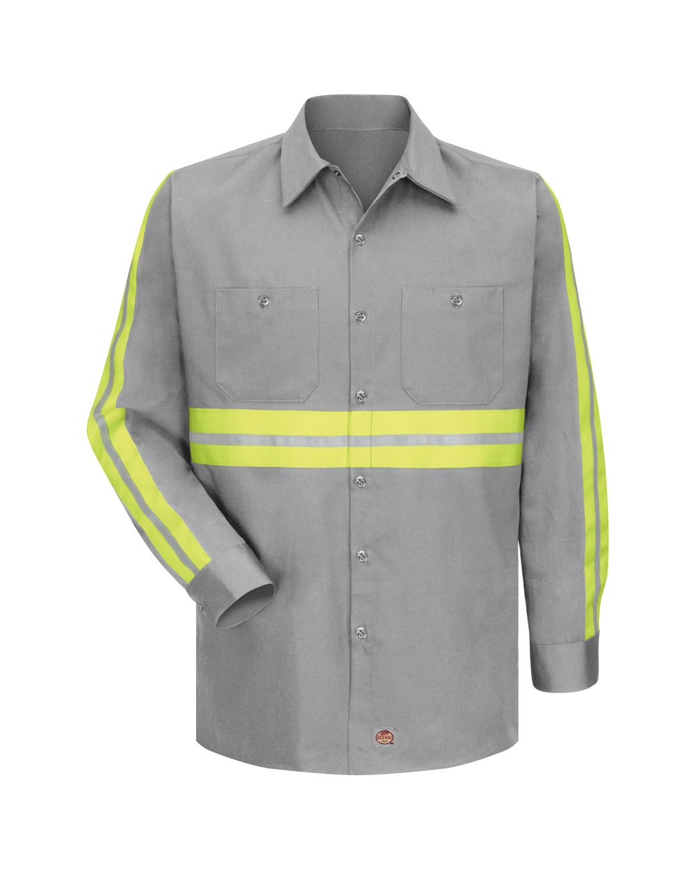 Red Kap Men's Tall Enhanced Visibility Long Sleeve Cotton Work Shirt - SC30ET