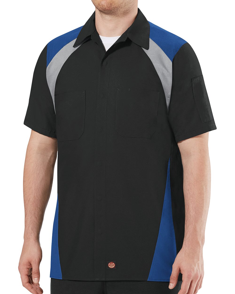 Red Kap Men's Tri-Color Short Sleeve Shop Shirt - SY28