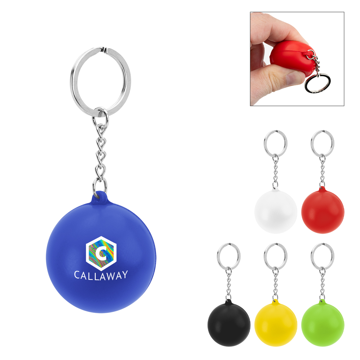 Round PU Stress Reliever Keychain