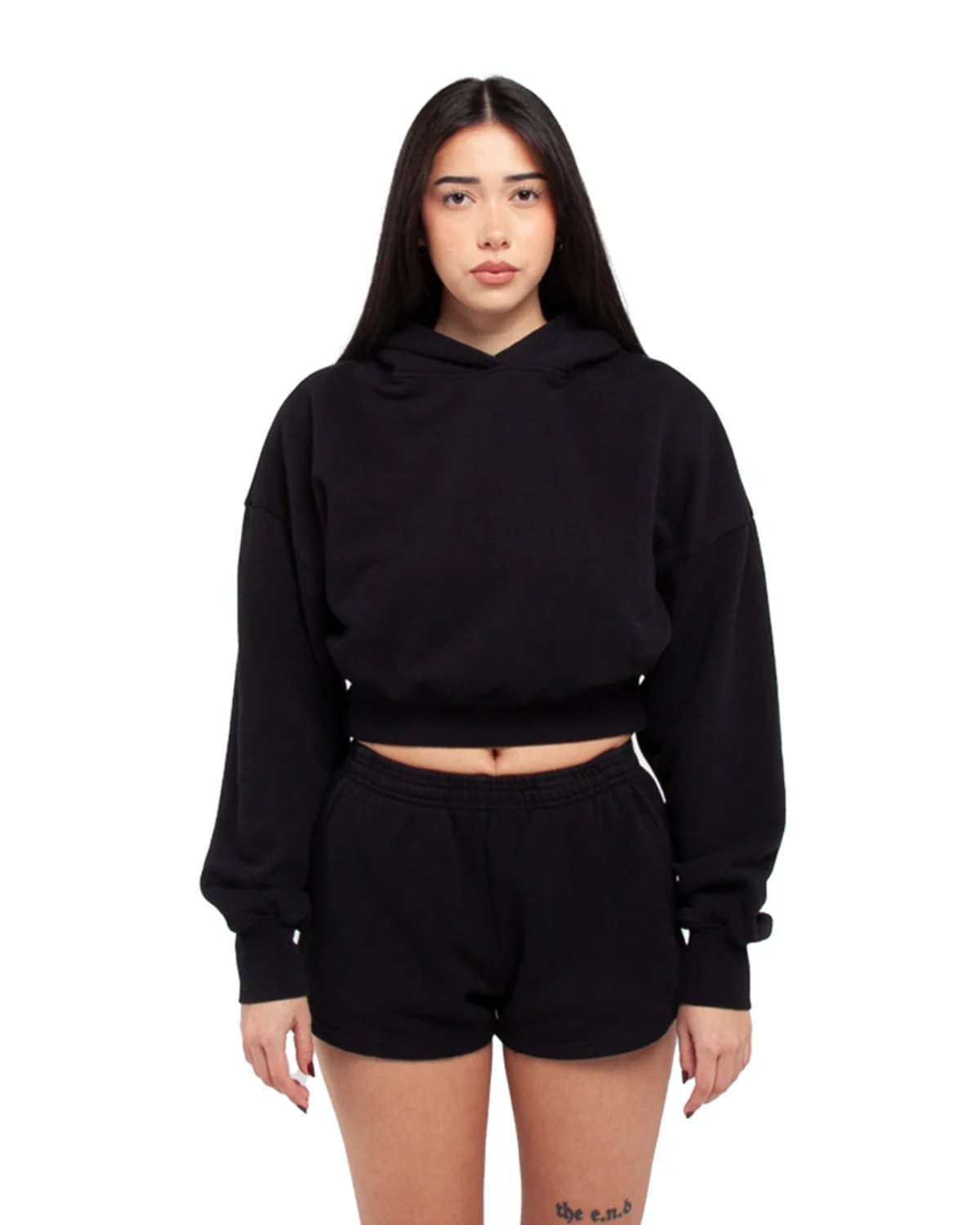 Shaka Wear Ladies' Garment Dye Crop Hooded Sweatshirt