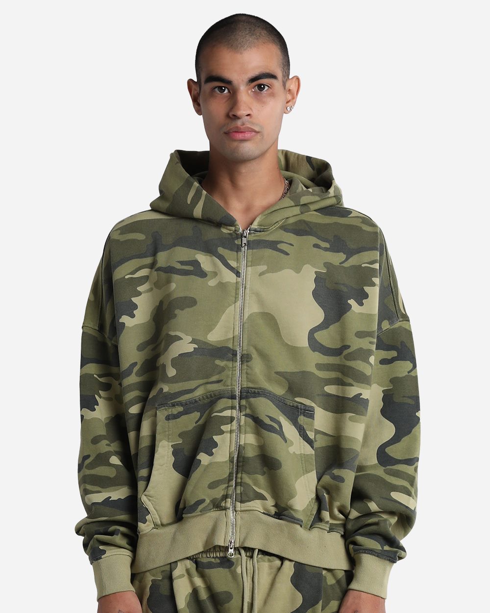 Shaka Wear Unisex Garment-Dyed Cropped Full-Zip Hooded Sweatshirt - SHGCZ