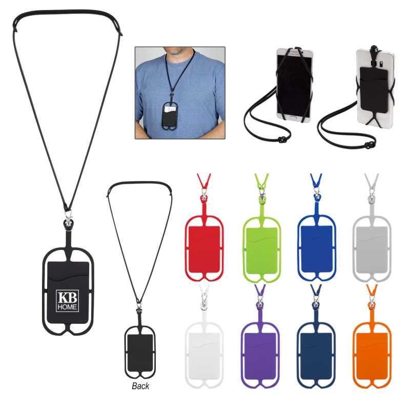 Silicone Lanyard With Phone Holder &amp;amp; Wallet