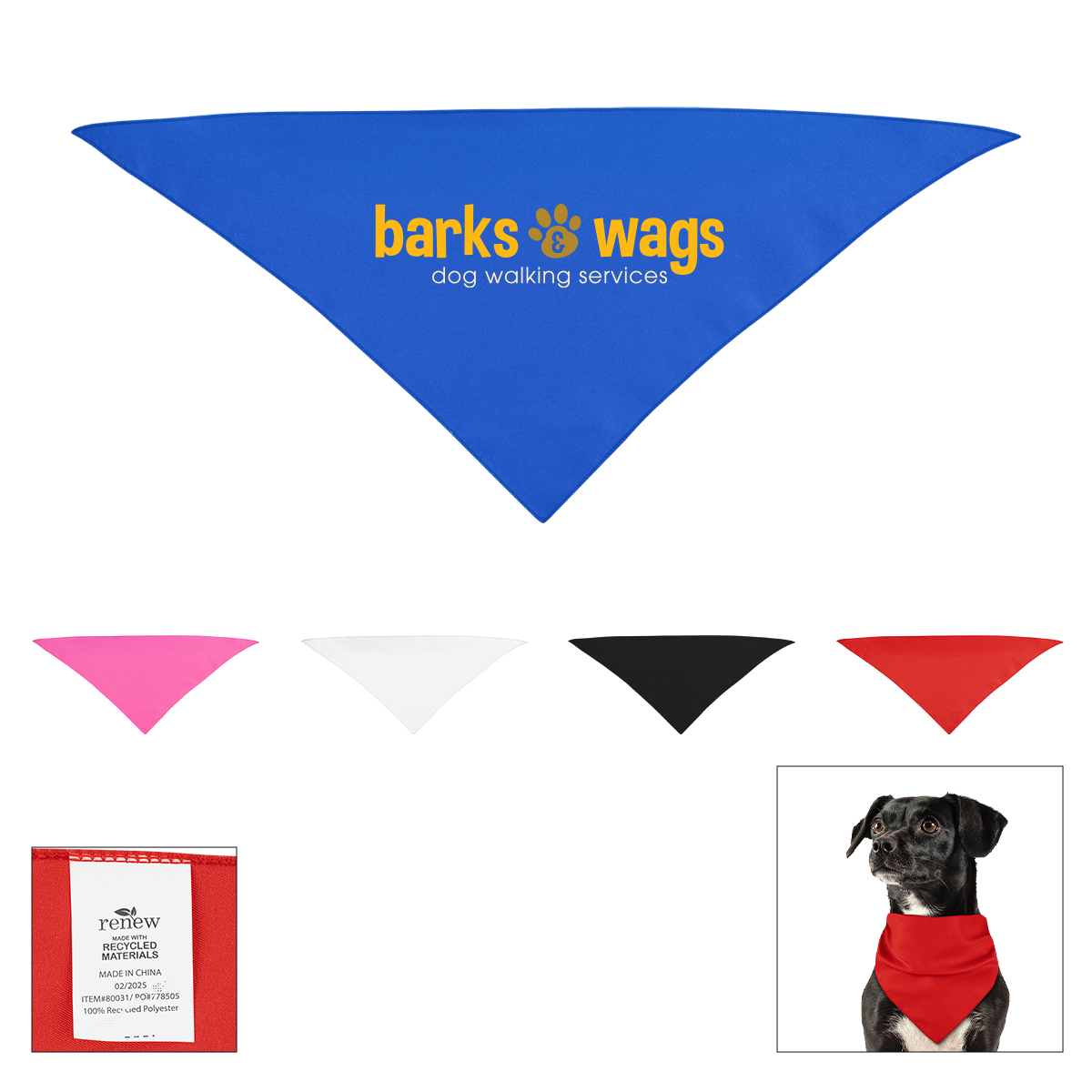 Small Triangle RPET Pet Bandana