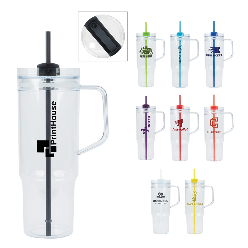 Sovrano Oliver 40 Oz. Clear AS Travel Mug