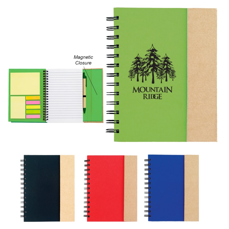 Spiral Notebook With Sticky Notes And Flags