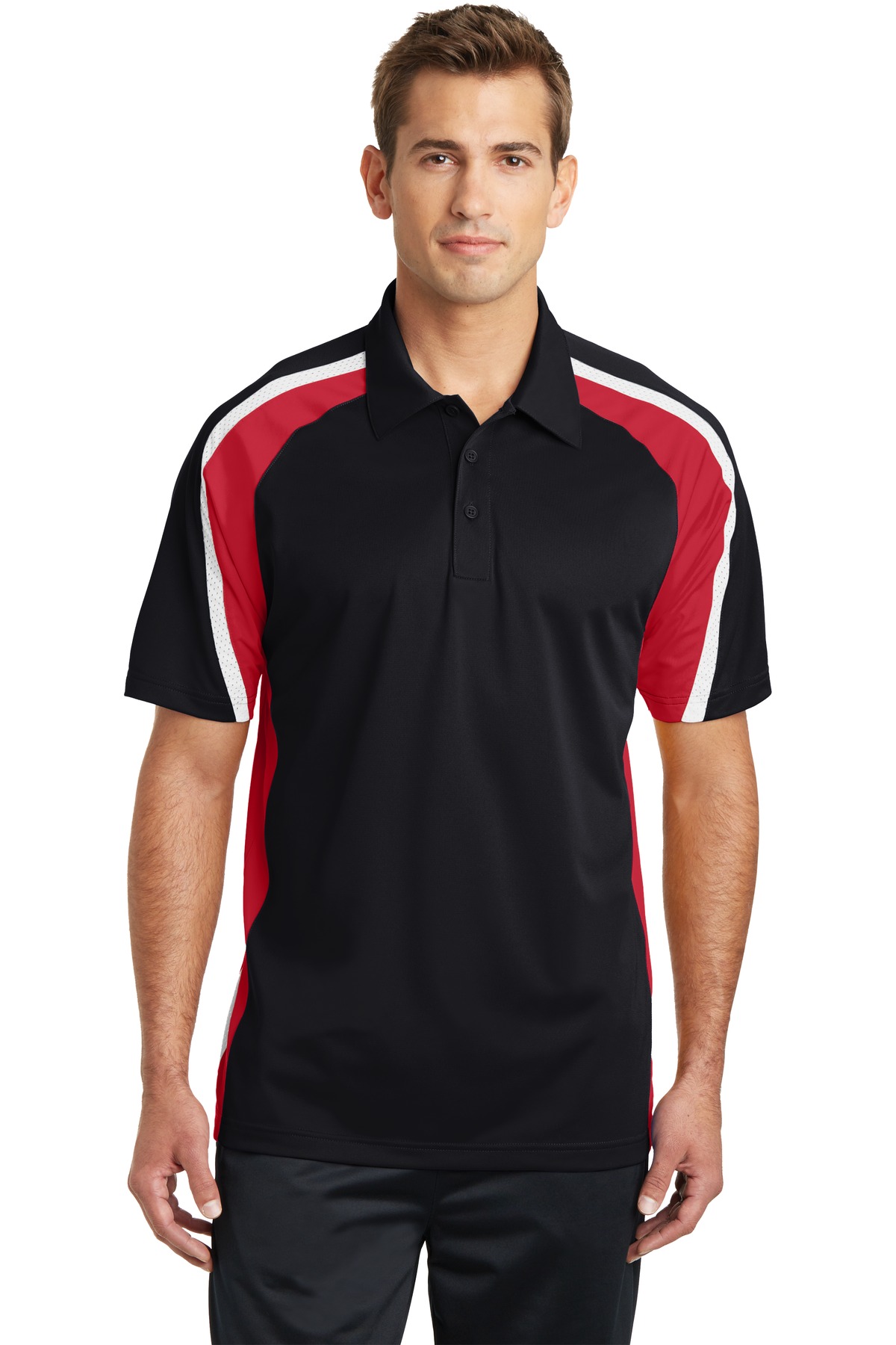 Sport-Tek Tricolor Micropique Sport-Wick Polo.