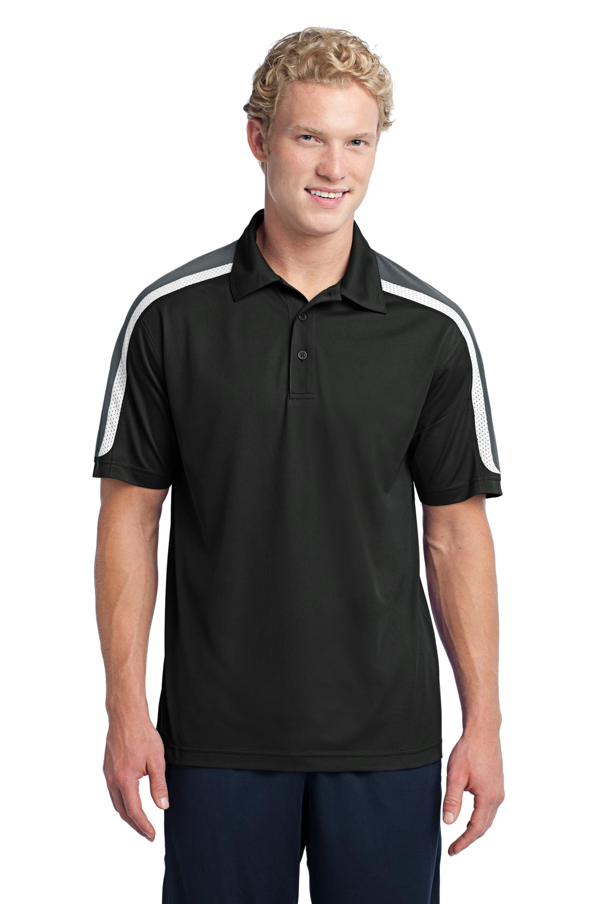 Sport-Tek Tricolor Shoulder Micropique Sport-Wick Polo.