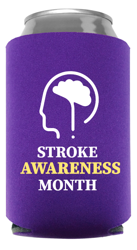 Stroke Awareness Month Full Color Foam Collapsible Coolies Style 106342
