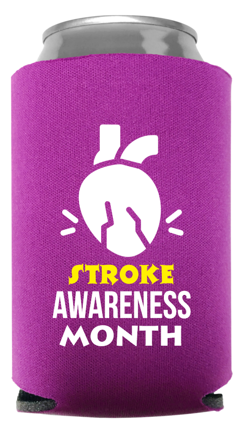 Stroke Awareness Month Full Color Foam Collapsible Coolies Style 106427