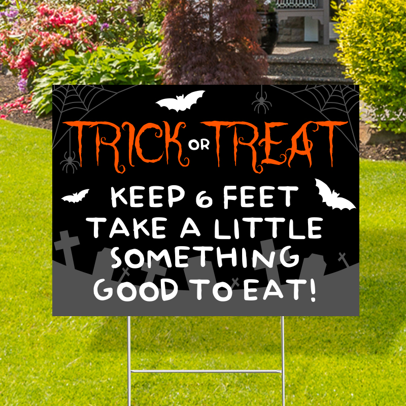 Trick Or Treat 6 Feet Distance Yard Signs