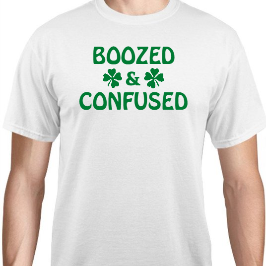 St Patrick Day Boozed Confused Unisex Basic Tee T-Shirts Style 116885