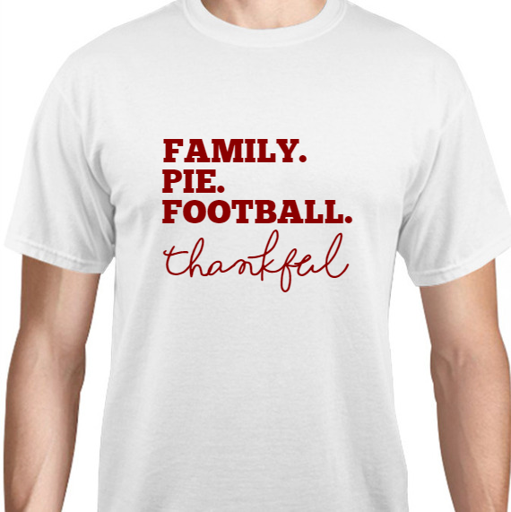 Thanksgiving Family Pie Football Thankful Unisex Basic Tee T-Shirts Style 125998
