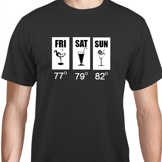Parties & Events Fri Sat Sun 77 O 79 82 Unisex Basic Tee T-Shirts Style 131778