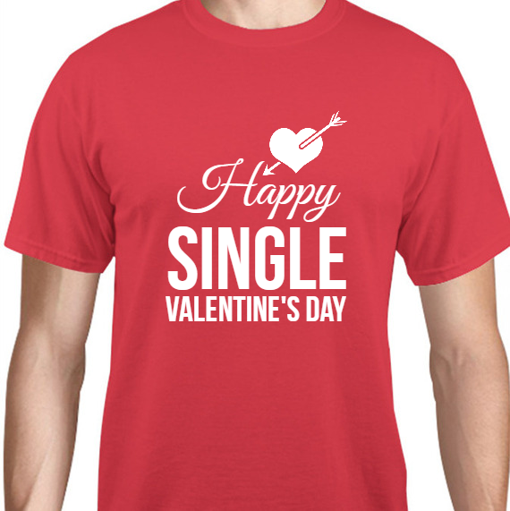 Valentines Day Happy Single Unisex Basic Tee T-Shirts Style 130268