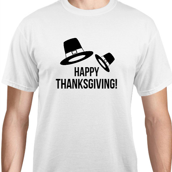 Thanksgiving Happy Unisex Basic Tee T-Shirts Style 125018