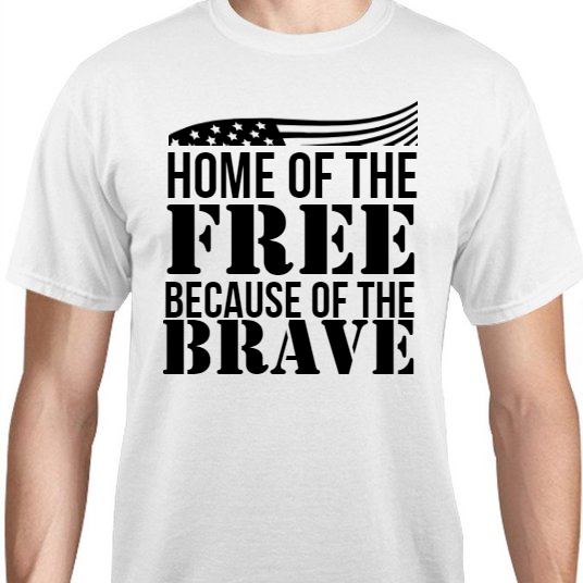 Independence Day Home Of The Free Because Brave Unisex Basic Tee T-Shirts Style 119402