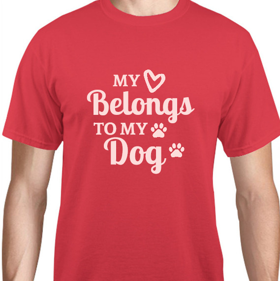 Valentine My Belongs To Dog Unisex Basic Tee T-Shirts Style 127959