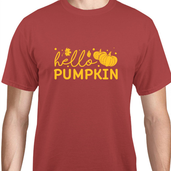 Thanksgiving Pumpkin Hello Unisex Basic Tee T-Shirts Style 125994