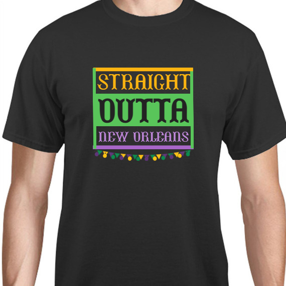 Holiday Straight Outta New Orleans Unisex Basic Tee T-Shirts Style 130277