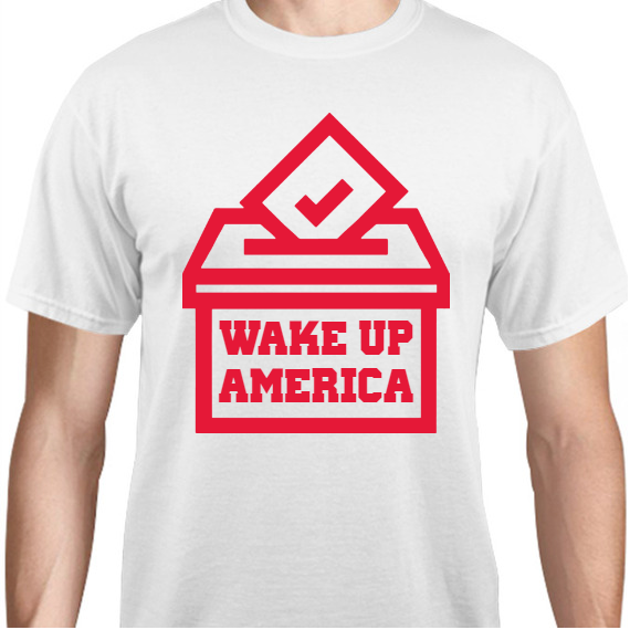 Political Wake Up America Unisex Basic Tee T-Shirts Style 111100