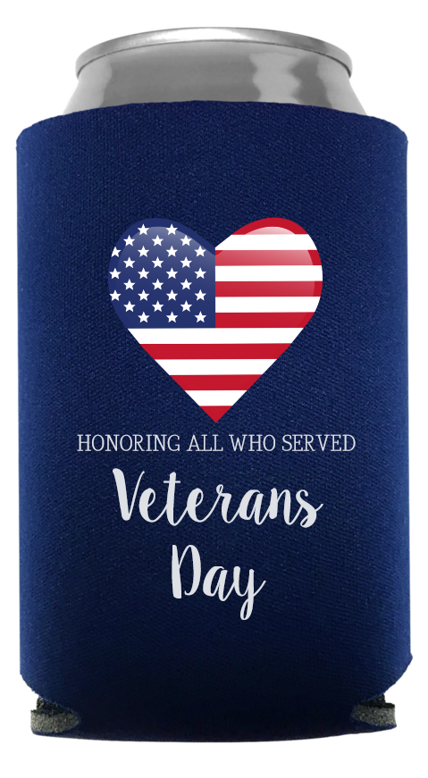 Veterans Day Full Color Foam Collapsible Coolies Style 87128