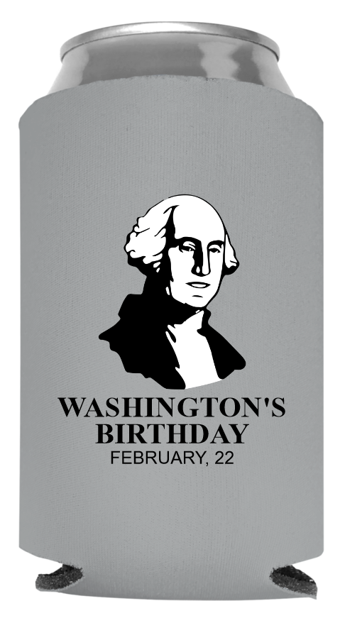 Washington Birthday Full Color Foam Collapsible Coolies Style 97690