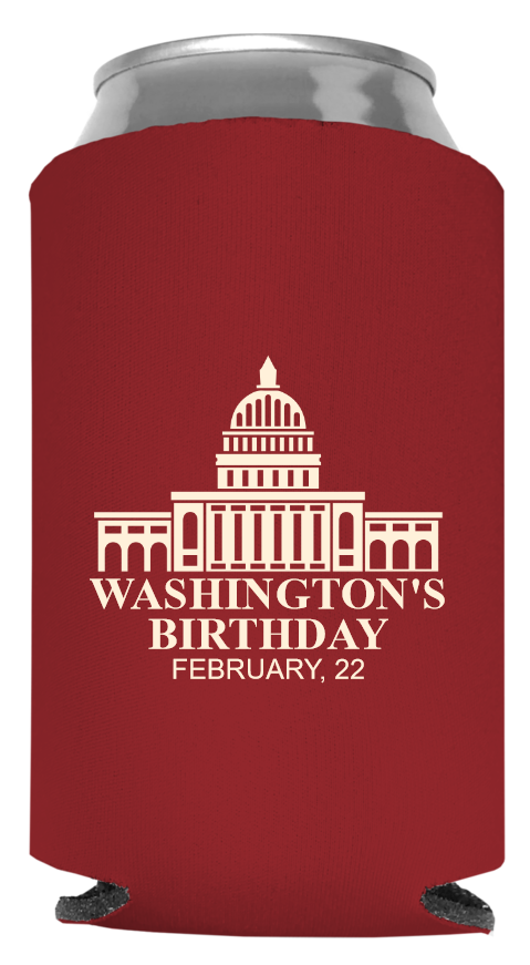Washington Birthday Full Color Foam Collapsible Coolies Style 97691