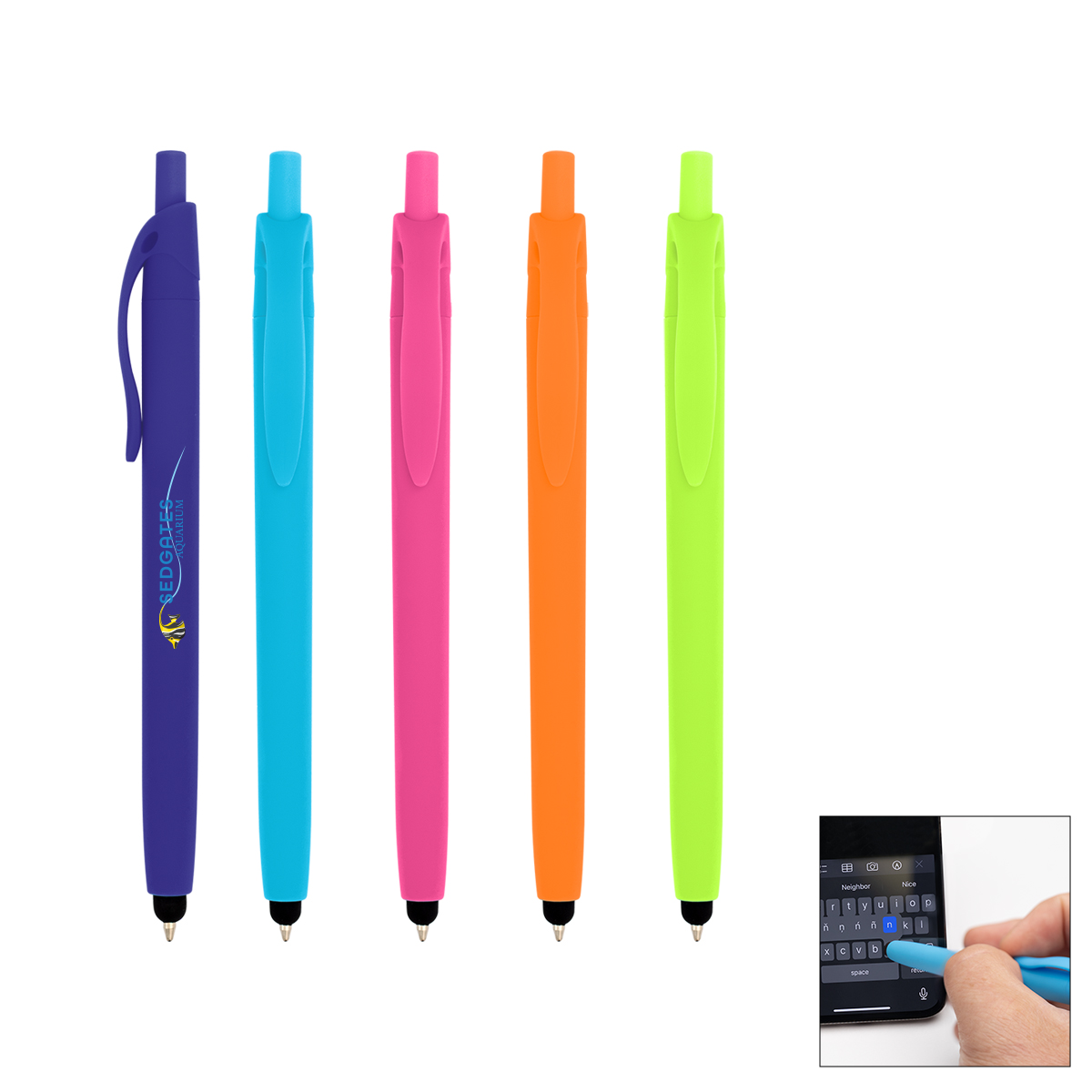 Zinnia Rubberized Pen With Stylus