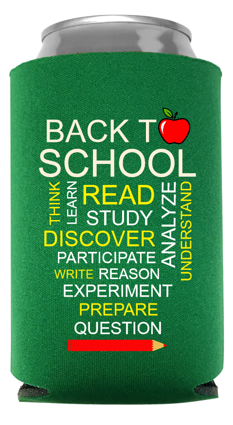 Back To School Full Color Foam Collapsible Coolies Style 110231