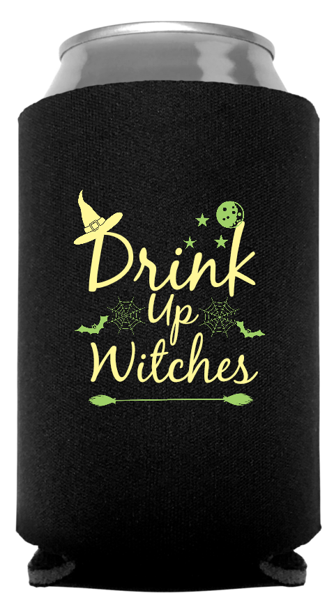 Drink Up Witches Full Color Foam Collapsible Coolies Style 113354