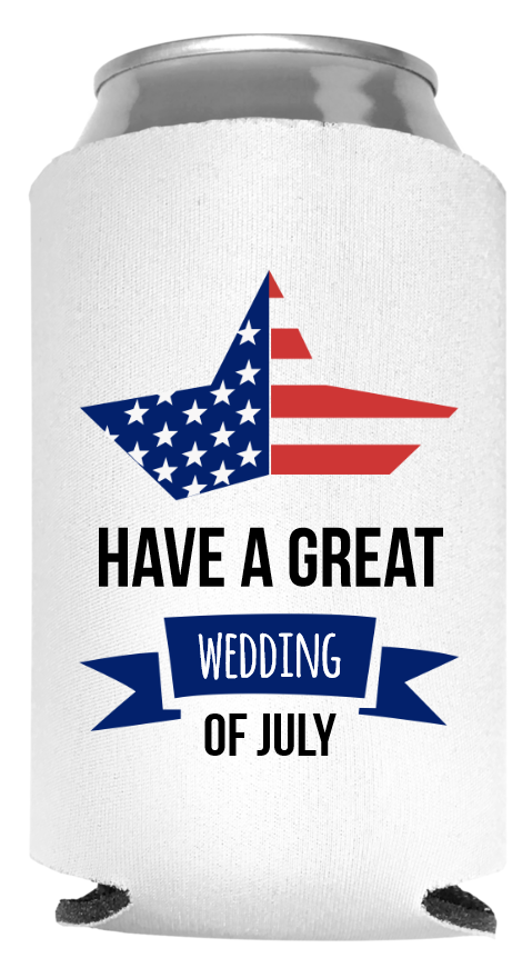 Fourth Of July Wedding Full Color Foam Collapsible Coolies Style 110255